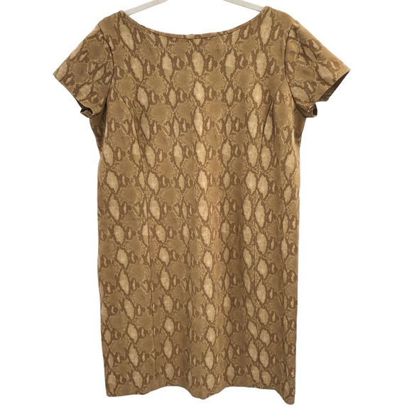 LAUREN Ralph Lauren Womens Size XL Ponte Knit Python Print Dress Short Sleeves - Picture 2 of 7